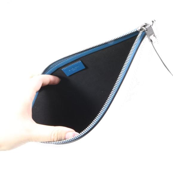 Givenchy White Perforated Logo Medium Zip Pouch Clutch C277 - Picture 9 of 12